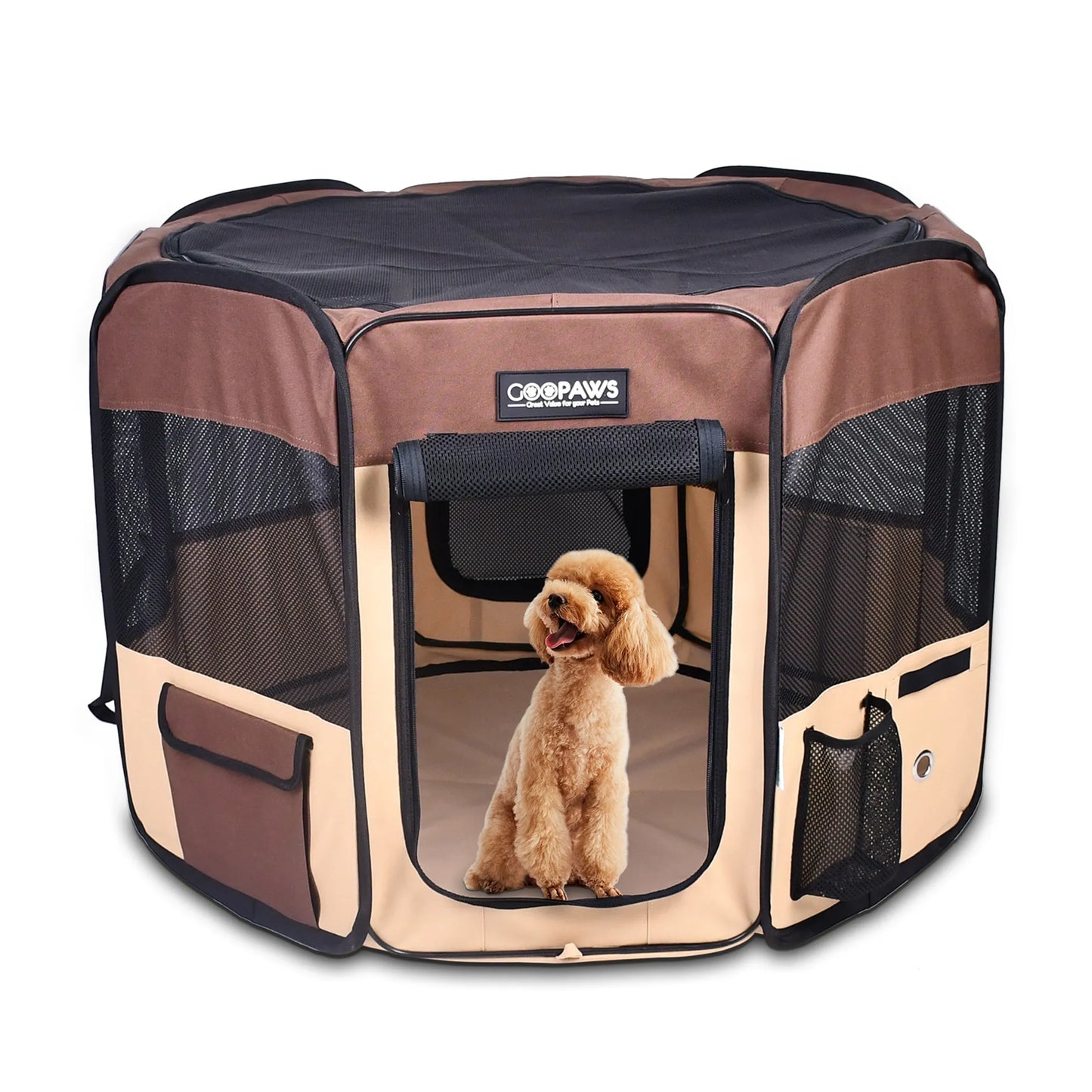 The Amazon Factory's  - JESPET Pet Dog Playpens 36", 45" & 61" Portable Soft Dog Exercise Pen Kennel with Carry Bag for Puppy Cats Kittens Rabbits, Indoor/Outdoor Use