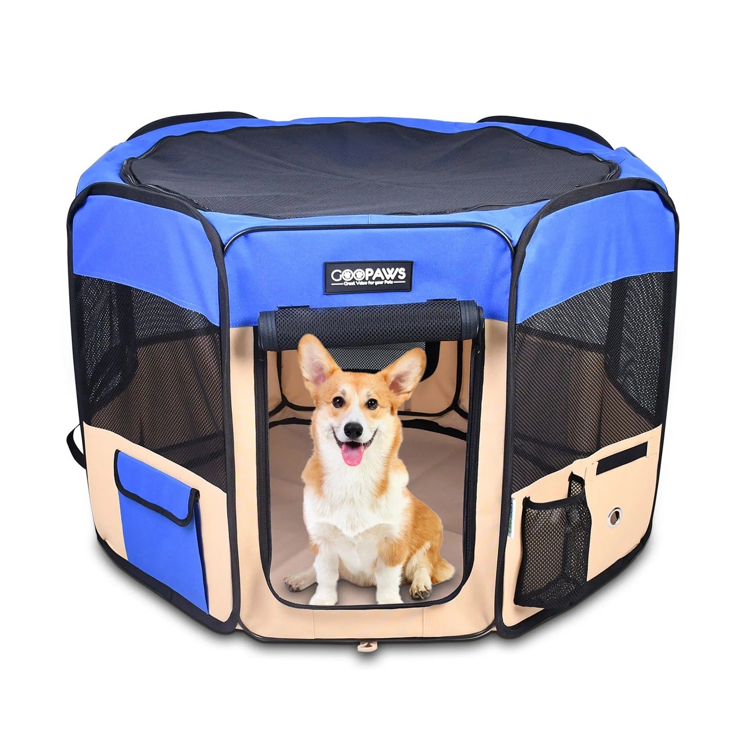 The Amazon Factory's  - JESPET Pet Dog Playpens 36", 45" & 61" Portable Soft Dog Exercise Pen Kennel with Carry Bag for Puppy Cats Kittens Rabbits, Indoor/Outdoor Use