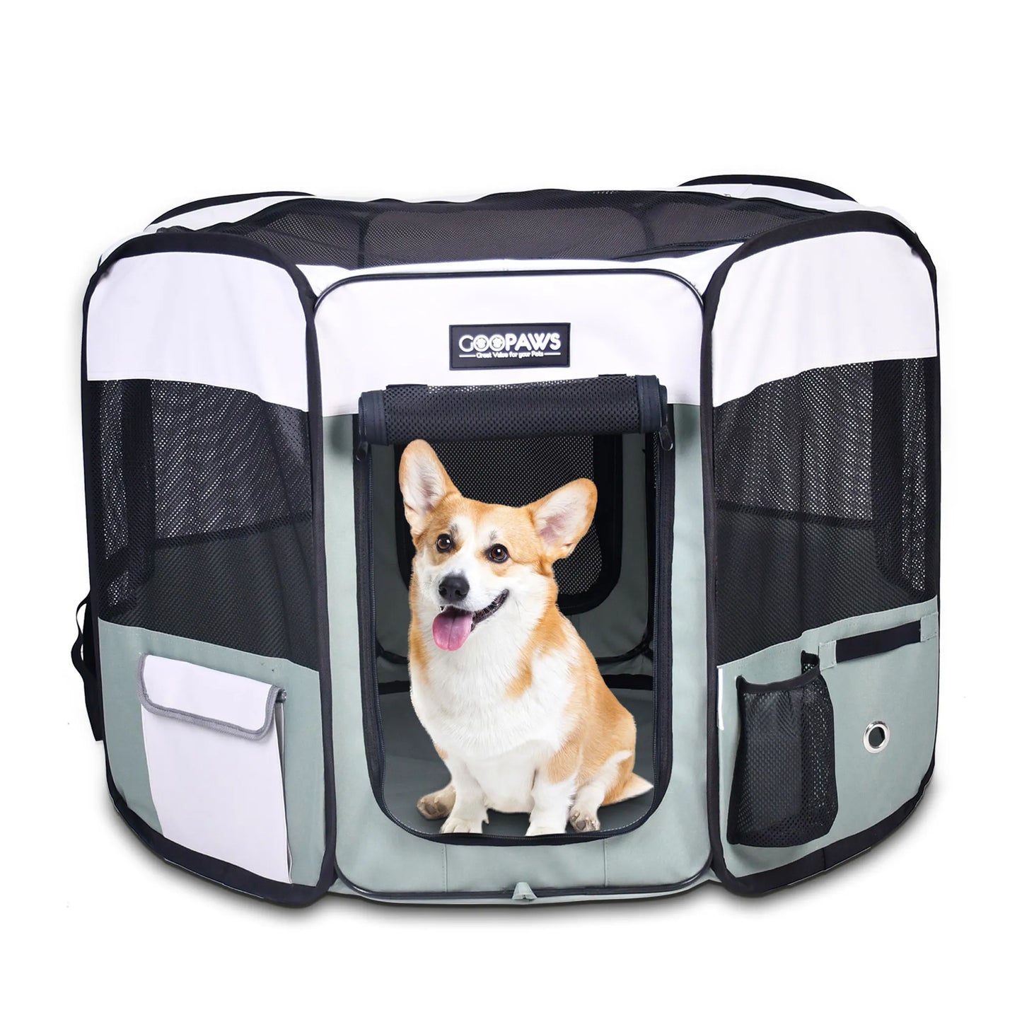 The Amazon Factory's  - JESPET Pet Dog Playpens 36", 45" & 61" Portable Soft Dog Exercise Pen Kennel with Carry Bag for Puppy Cats Kittens Rabbits, Indoor/Outdoor Use