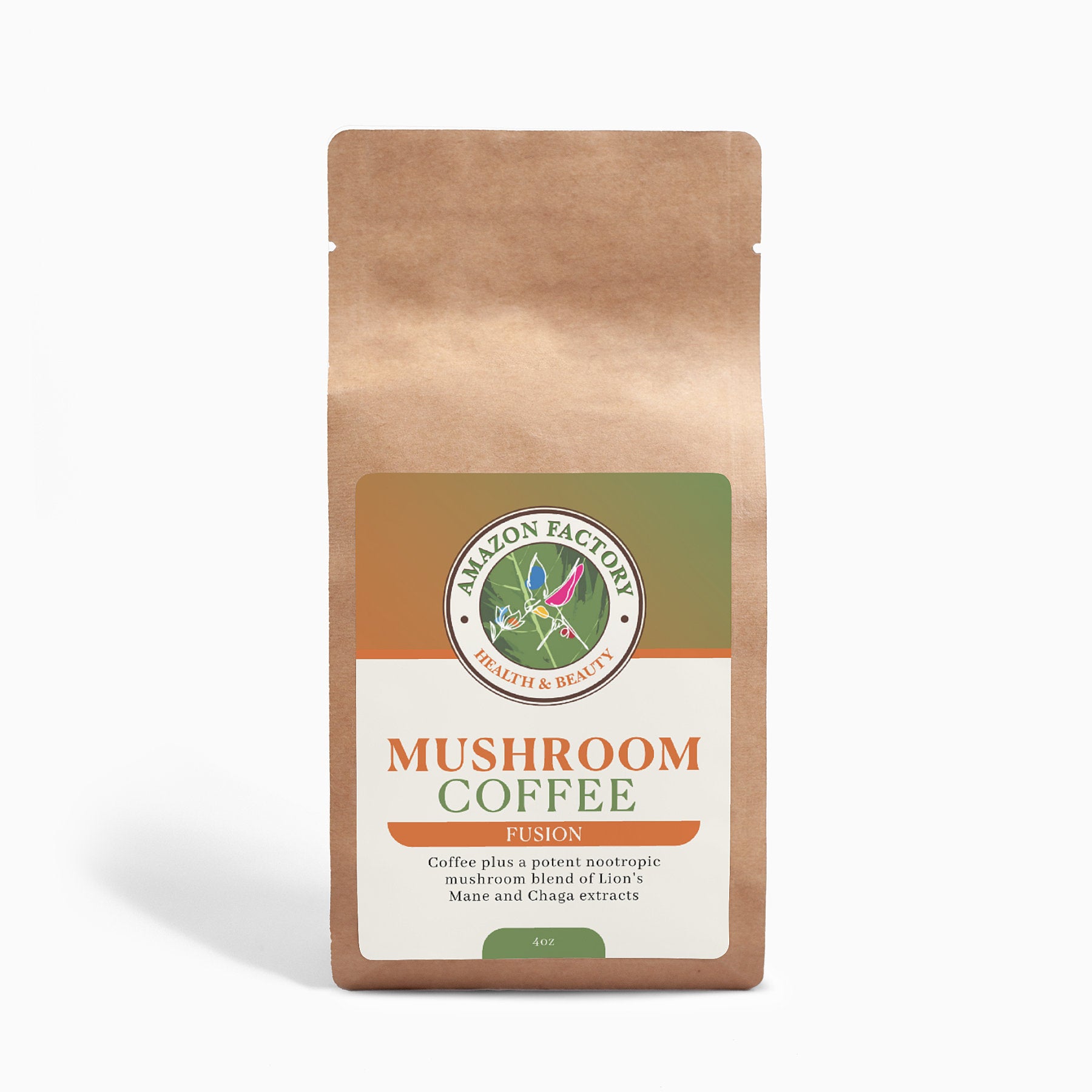 Mushroom Coffee Fusion - Lion’s Mane & Chaga 4oz-AMAZON FACTORY
