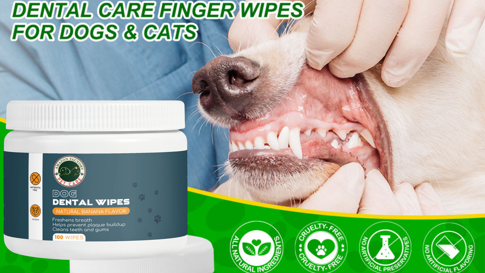 Dog Dental Cleaner Wipes-AMAZON FACTORY