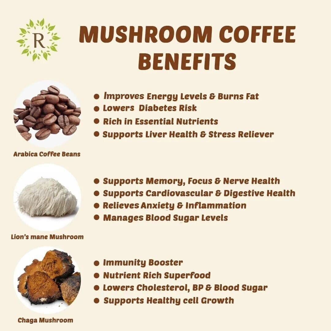 Mushroom Coffee Fusion - Lion’s Mane & Chaga 16oz-AMAZON FACTORY