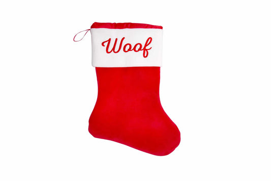 The Amazon Factory's Pet  Store  Woof Christmas Stocking