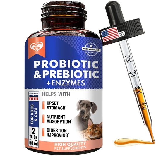 Amazon Factory's-Probiotics & Prebiotics with Enzymes for Dogs and Cats