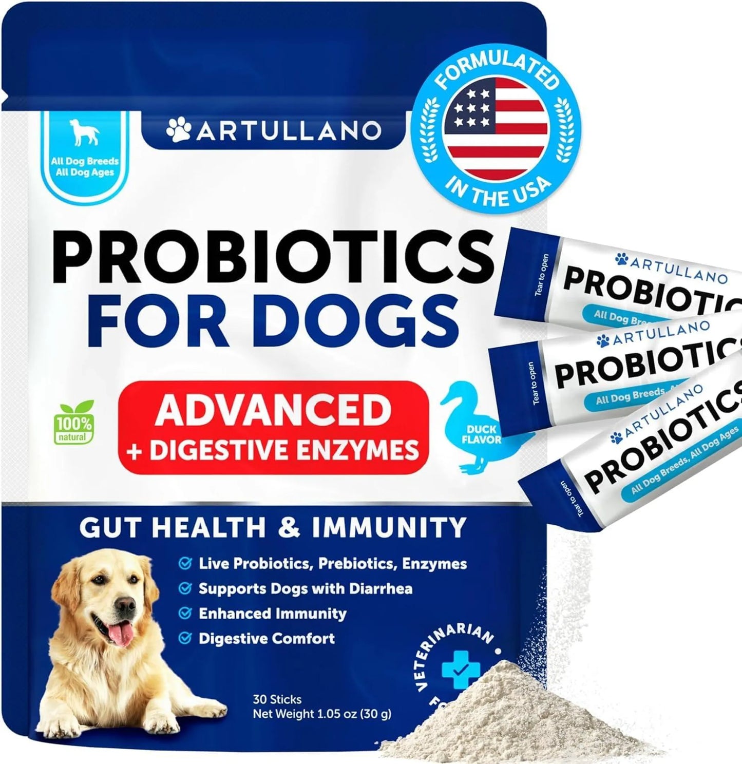 Amazon Factory's -Probiotic Powder for Dogs
