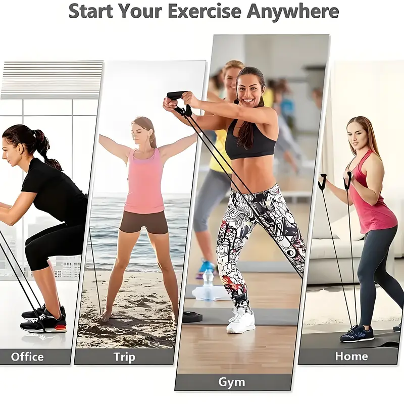 AMAZON FACTORY'S Set of 5 Resistance Bands Set with Door Anchor, Handles, Ankle Straps & Carry Bag - Heavy Tension TPE for Training, Physical Therapy, Home Workouts-AMAZON FACTORY