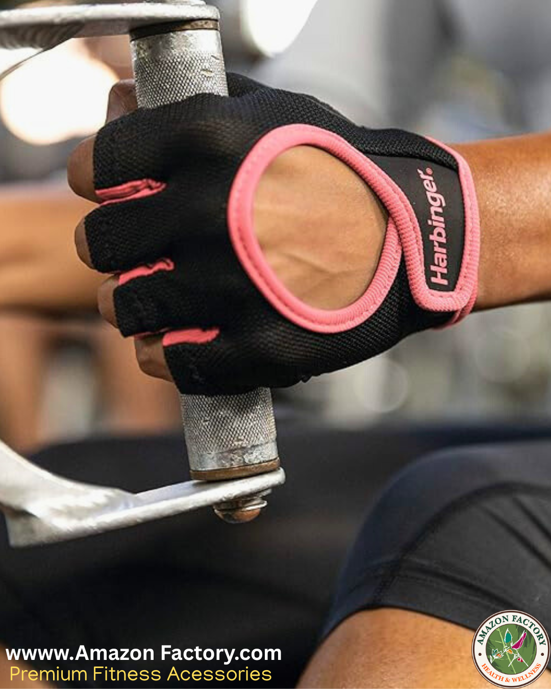 Women’s (Black & Pink) FitNESS CROSS FITNESS and Exercise TRAINING- Double-Stitched, Genuine Leather Padded Palm & Reinforced Seams - Easy On/Off Wrist & Finger Pull Tabs-AMAZON FACTORY