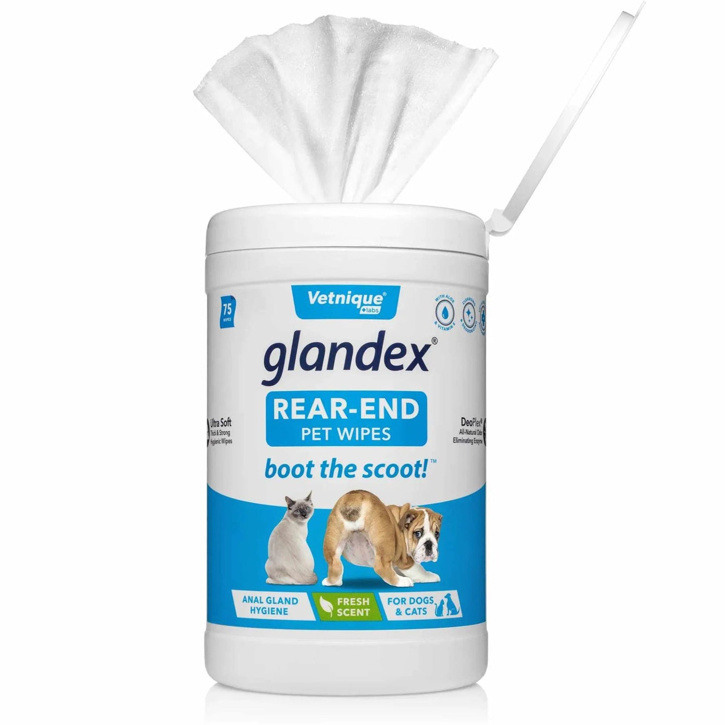 Glandex Anal Gland & Hygienic Pet Wipes 75ct - AMAZON FACTORY