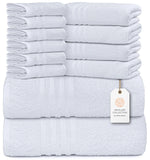 12 Piece Bath Towel Set for Bathroom 2 Bath Towels 4 Hand Towels 6 Washcloths 100% Cotton Soft and Plush Highly Absorbent Soft Towel for Hotel & Spa W - AMAZON FACTORY