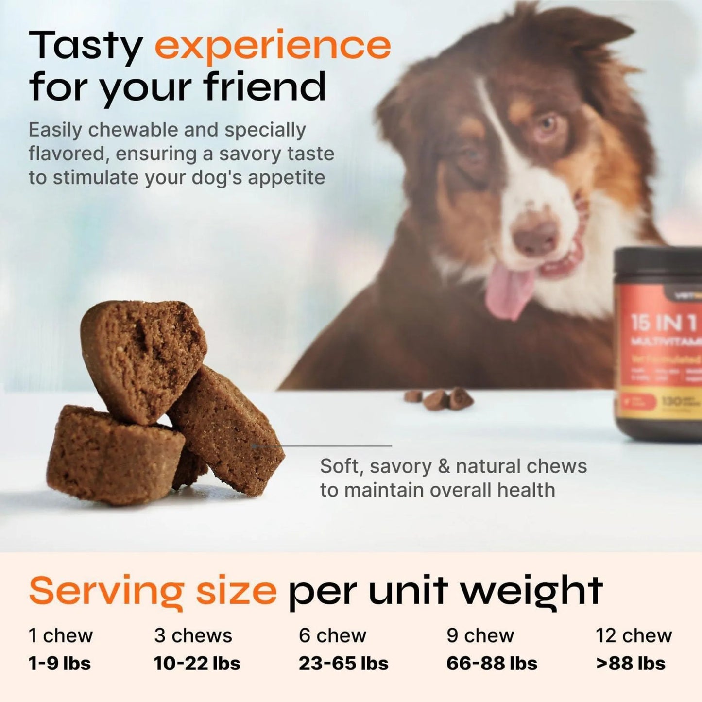 15 in 1 Multivitamin Chews Joint Supplement for Dogs - AMAZON FACTORY