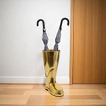 16" Gold Aluminum Firefighter Boot Umbrella Stand-AMAZON FACTORY
