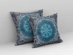 16" X 16" Blue And Pink Geometric Blown Seam Suede Throw - Pillow-AMAZON FACTORY