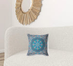 16" X 16" Blue And Pink Geometric Blown Seam Suede Throw - Pillow-AMAZON FACTORY