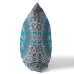16" X 16" Blue And Pink Geometric Blown Seam Suede Throw - Pillow-AMAZON FACTORY