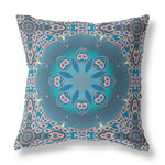 16" X 16" Blue And Pink Geometric Blown Seam Suede Throw - Pillow-AMAZON FACTORY