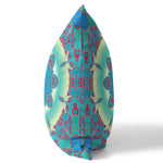 16" X 16" Green And Red Geometric Blown Seam Suede Throw Pillow - AMAZON FACTORY