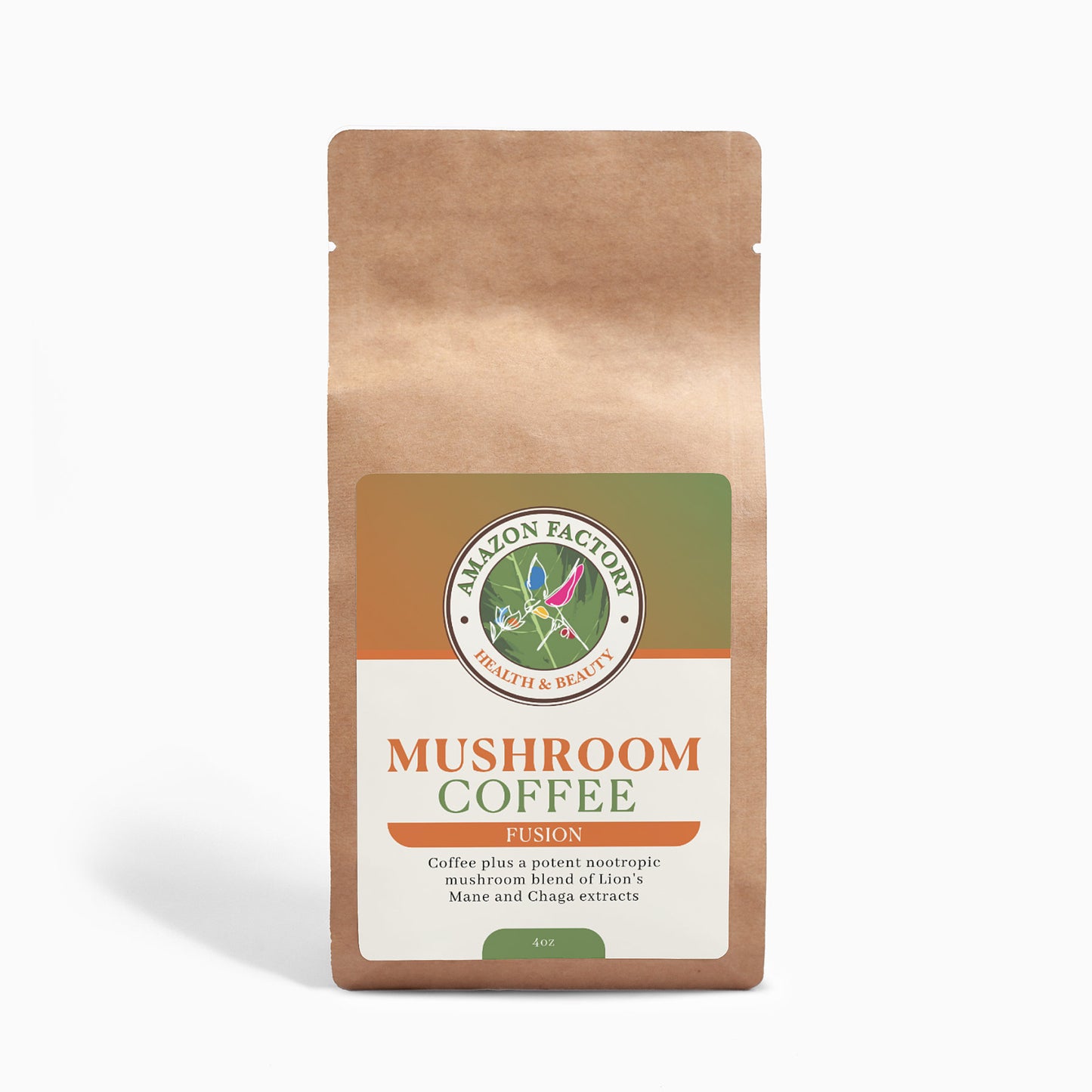 Fusión de café con champiñones - Melena de león y Chaga 4oz