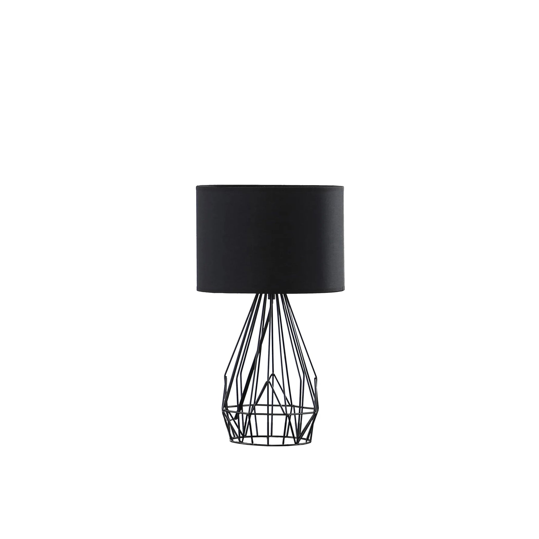 18 Asymmetric Black Cage Metal Table Lamp-AMAZON FACTORY