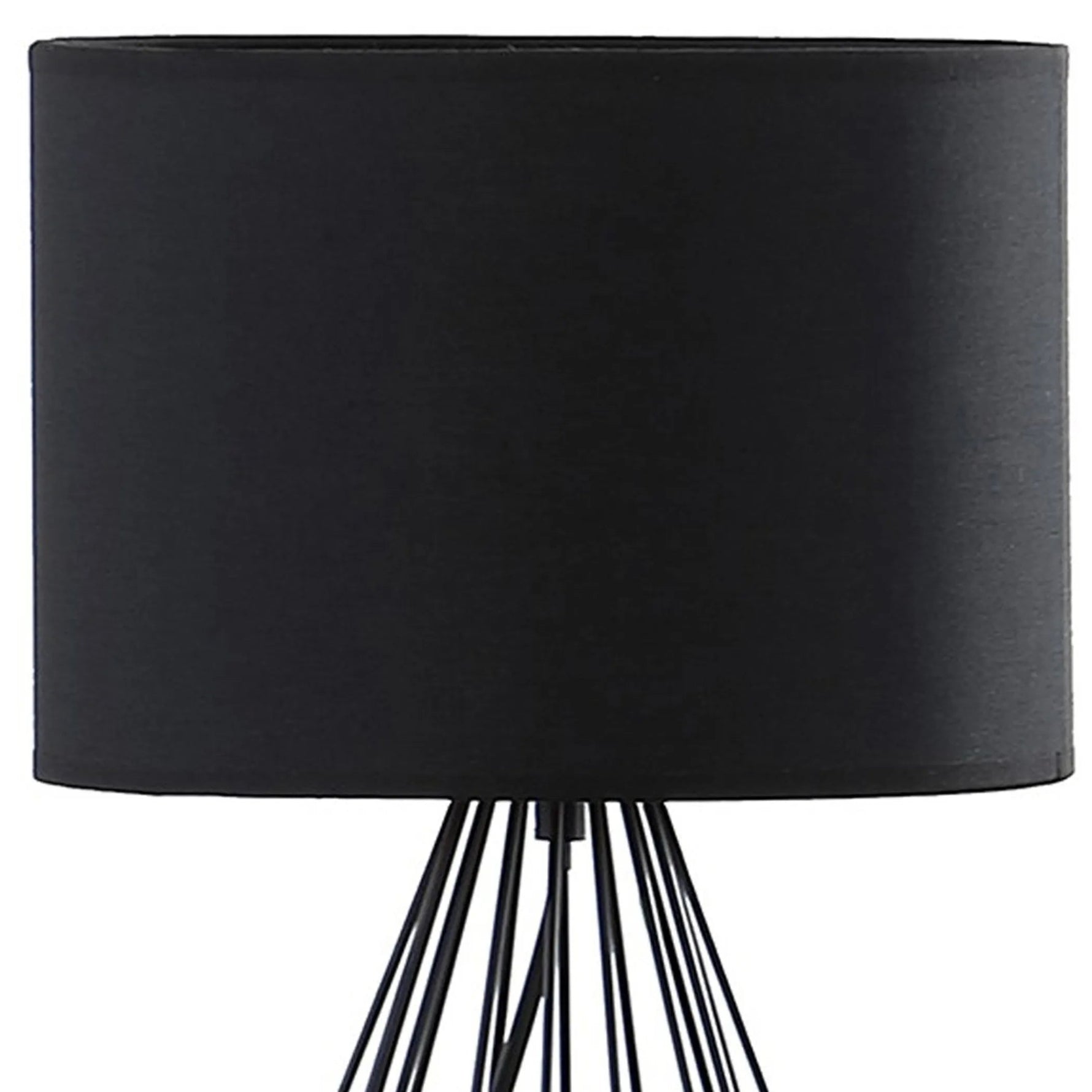 18 Asymmetric Black Cage Metal Table Lamp-AMAZON FACTORY