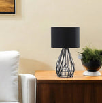 18 Asymmetric Black Cage Metal Table Lamp-AMAZON FACTORY