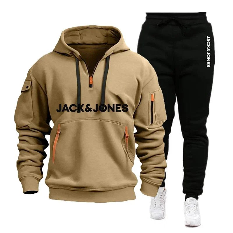 2 Packs 2026 Autumn Winter Men's Sportswear Set, Hoodie + Fitness Jogging Pants for Each Set-AMAZON FACTORY