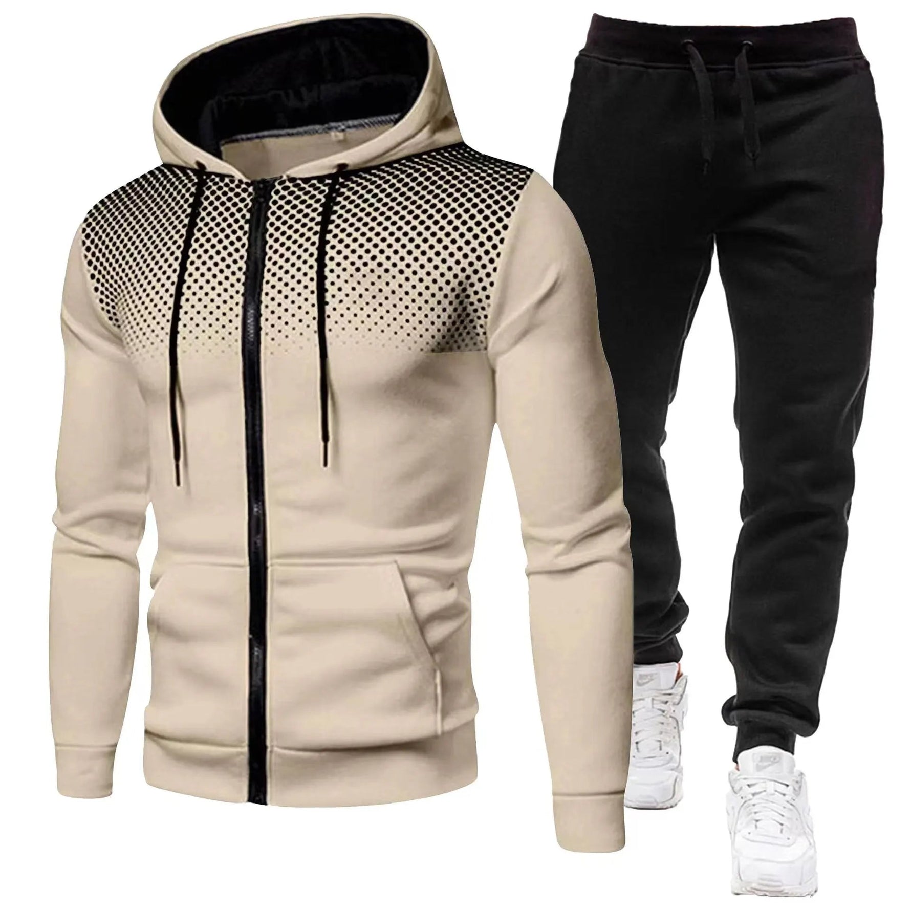 2024 New Men's Autumn Winter Sets Zipper Hoodie+Pants Pieces Casual Tracksuit Male Sportswear Brand Clothing Sweat Suit S-XXXXL-AMAZON FACTORY