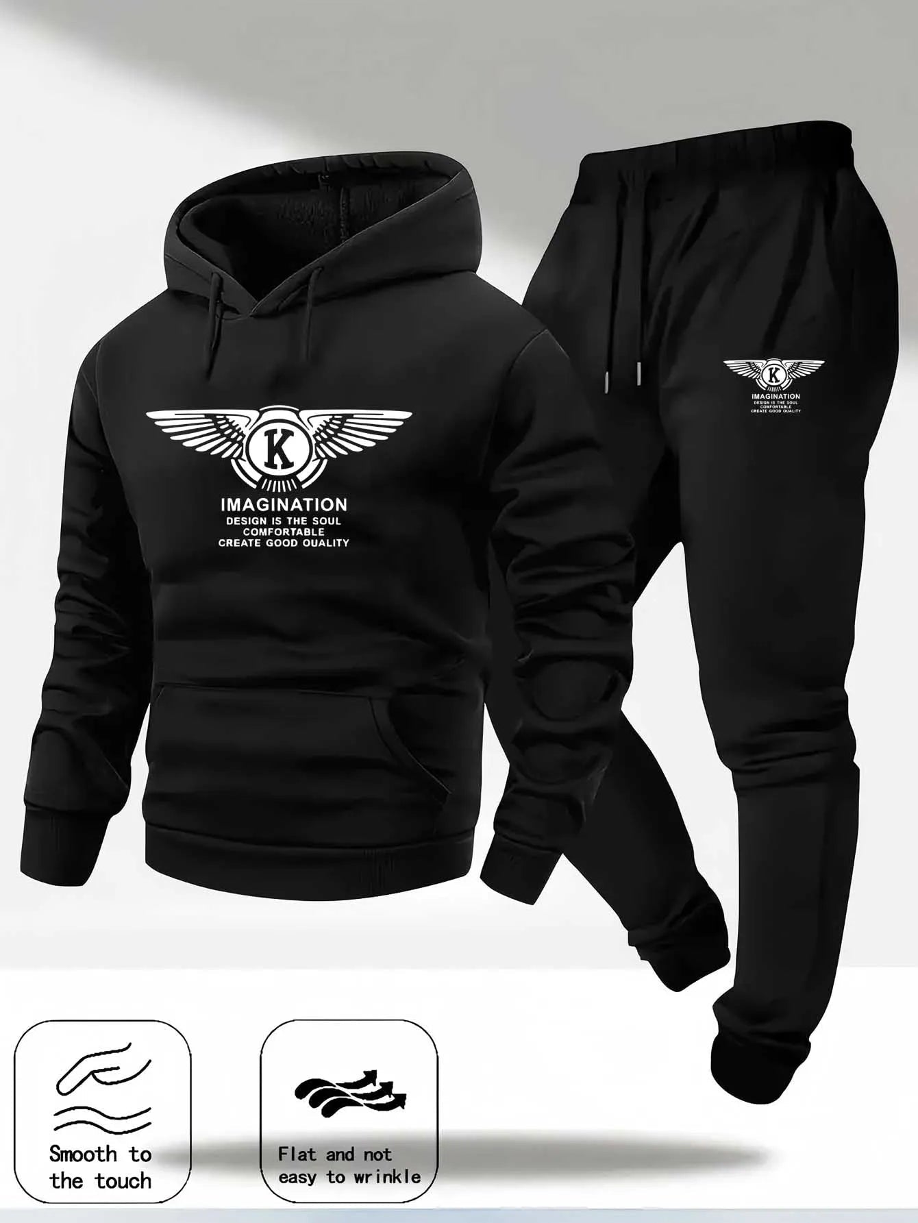 2025 Men's Casual Sports Suit with Hoodie and Sweatpants for Autumn and Winter Outdoor Sports Fashion Men's Clothing.-AMAZON FACTORY