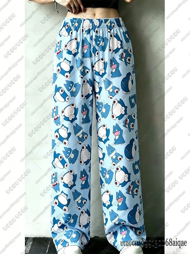 2026 Anime Pikachu&Gengar Summer Tshirts+Pajamas Pants Oversized Suits For Men Women Couple Cartoon Outfits Homewear Clothing - AMAZON FACTORY