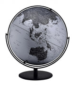 21" Black And Silver Modern Polyresin Globe-AMAZON FACTORY