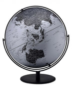 21" Black And Silver Modern Polyresin Globe-AMAZON FACTORY
