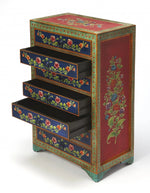 21" Blue and Green Solid Wood Seven Drawer Standard Chest-AMAZON FACTORY