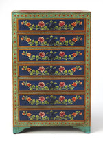 21" Blue and Green Solid Wood Seven Drawer Standard Chest-AMAZON FACTORY