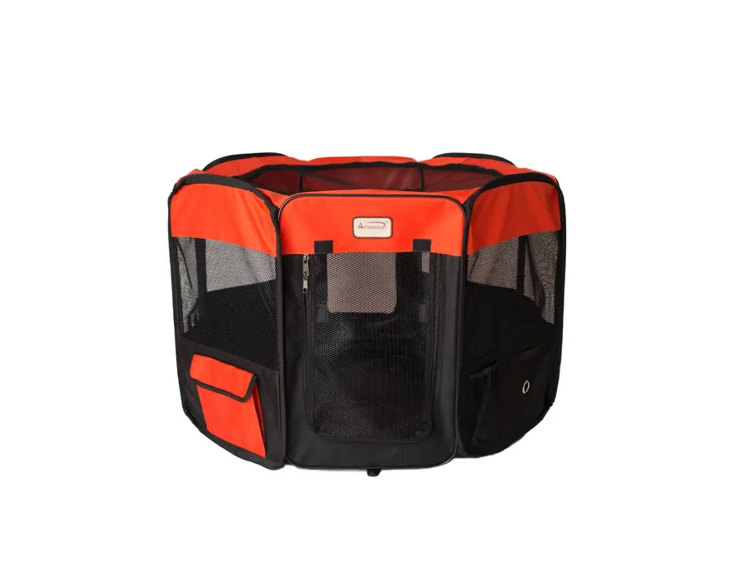 The Amazon Factory's Pet  Store  Portable Pet Playpen In Bk and Rd Combo