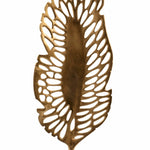 28" Gold And White Aluminum And Marble Leaf Tabletop Sculpture-AMAZON FACTORY