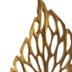 28" Gold And White Aluminum And Marble Leaf Tabletop Sculpture-AMAZON FACTORY