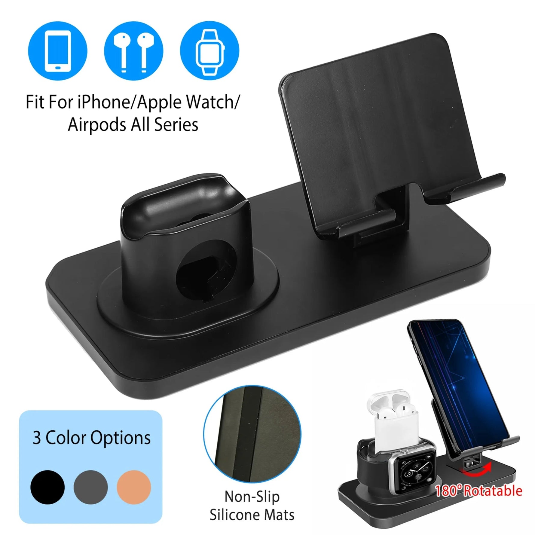 3 in 1 Charging Dock Station Phone Charger-AMAZON FACTORY