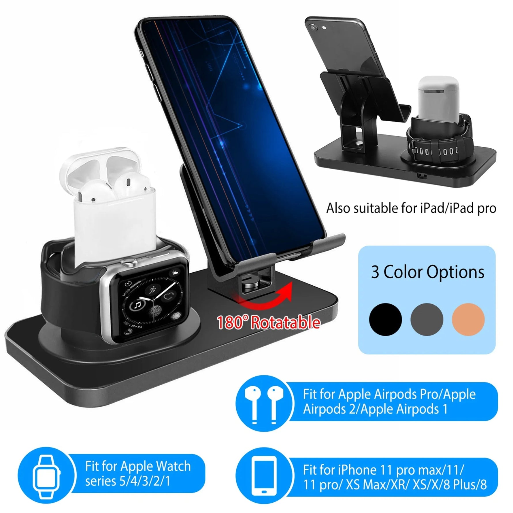 3 in 1 Charging Dock Station Phone Charger-AMAZON FACTORY
