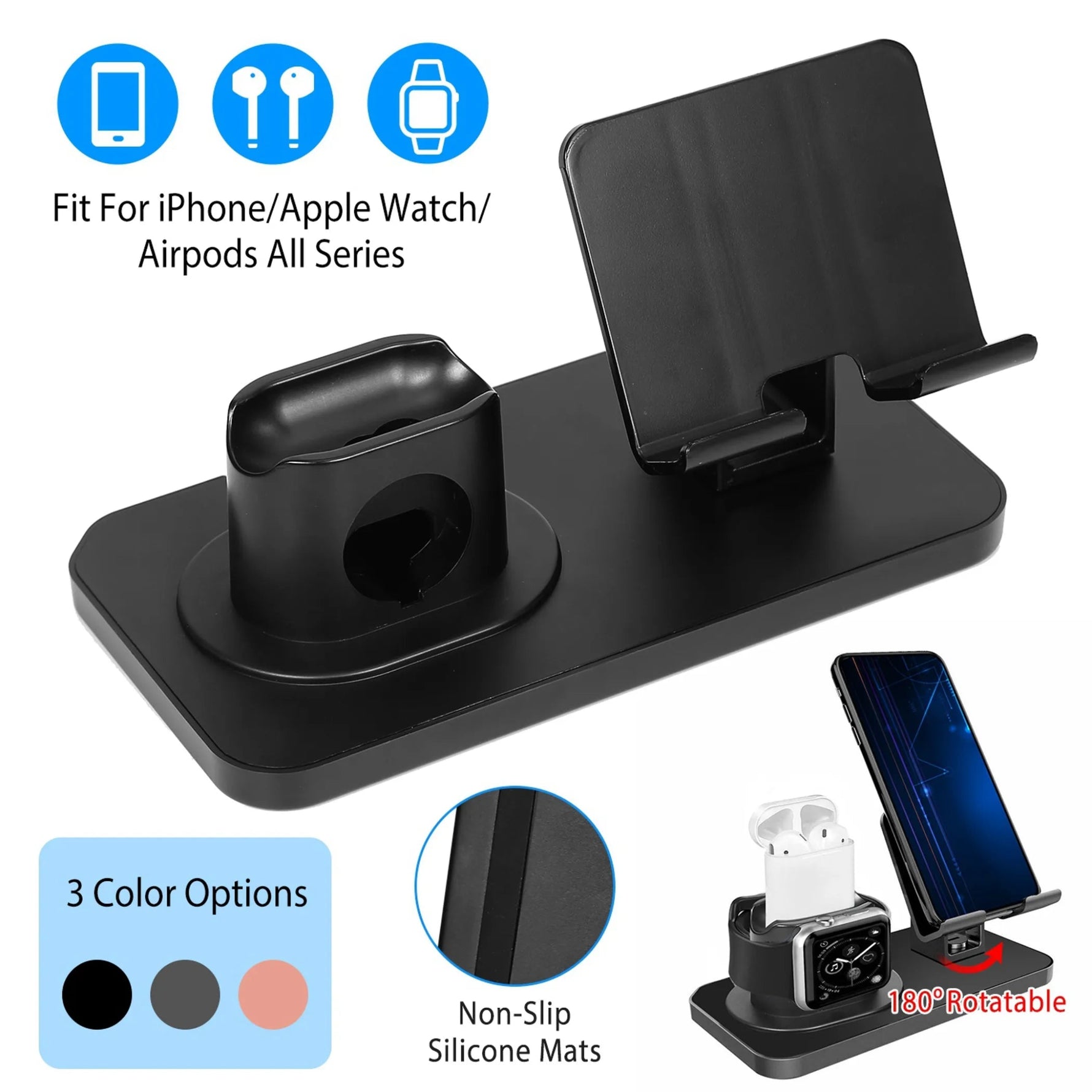 3 in 1 Charging Dock Station Phone Charger-AMAZON FACTORY