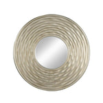 31" Silver Round Dimensional Thick Frame Accent Mirror - AMAZON FACTORY
