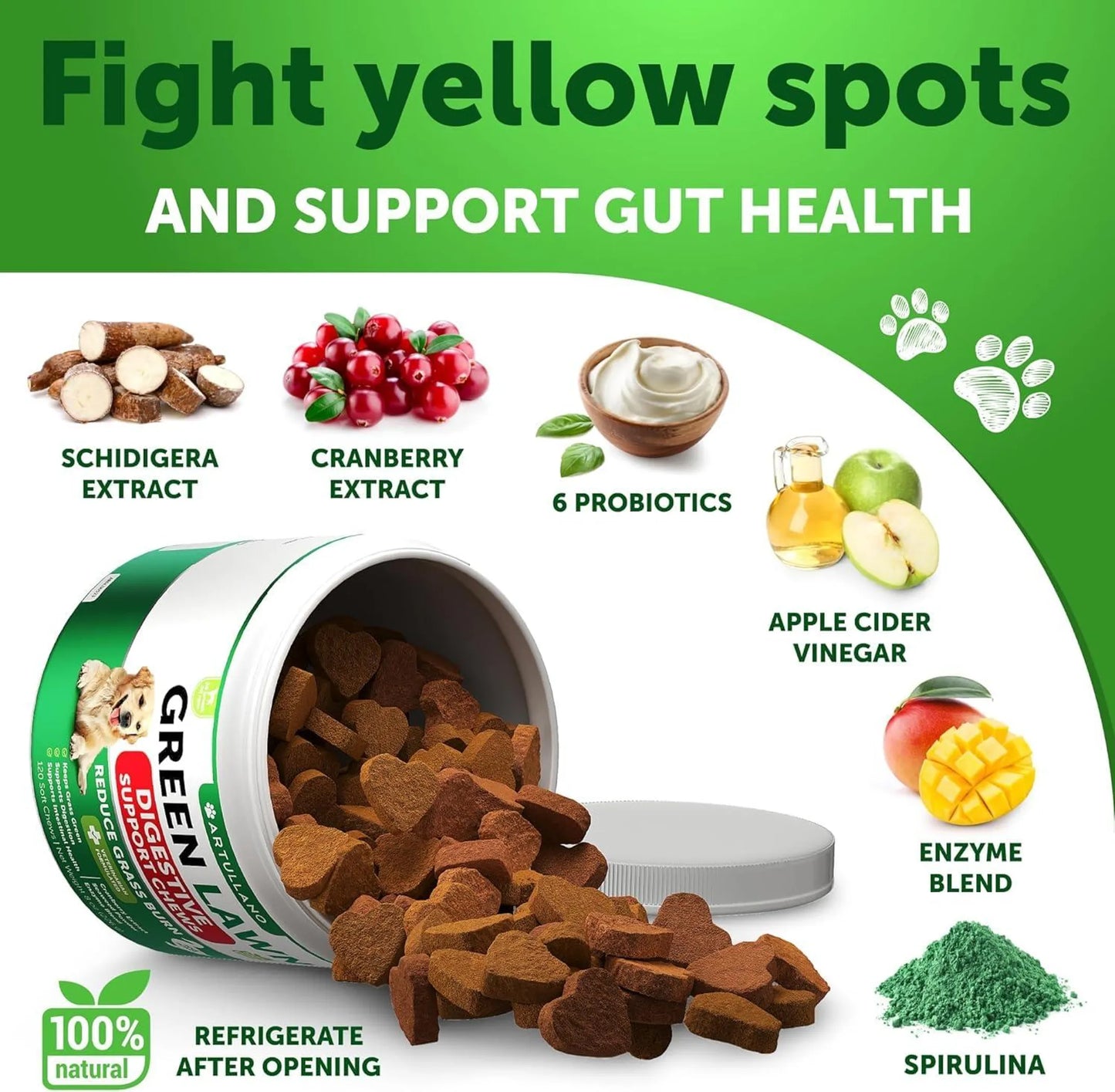 The Amazon Factory's Grass Burn Spot Chews for Dogs