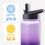 32oz Violet Blue 32oz Insulated Water Bottle with Straw Lid-AMAZON FACTORY