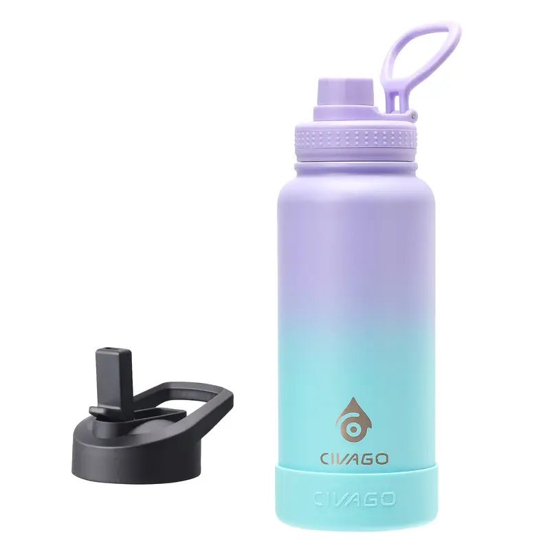 32oz Violet Blue 32oz Insulated Water Bottle with Straw Lid - AMAZON FACTORY