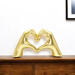4" Gold Resin Heart Hands Tabletop Sculpture-AMAZON FACTORY