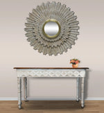 44" Antiqued Gold Sunburst Wood and Metal Framed Accent Mirror-AMAZON FACTORY