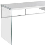 48" White and Clear Computer Desk-AMAZON FACTORY