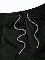 Men's 2 Piece Black Sleeveless Hooded Vest & Shorts Set, Bull Print Gym Tracksuit, Breathable Spring Summer Workout Fitness Wear