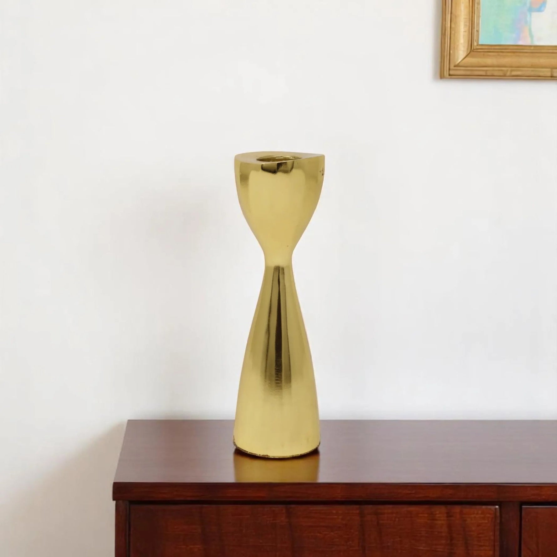 6" Gold Stainless Steel Tabletop Taper Candlestick - AMAZON FACTORY