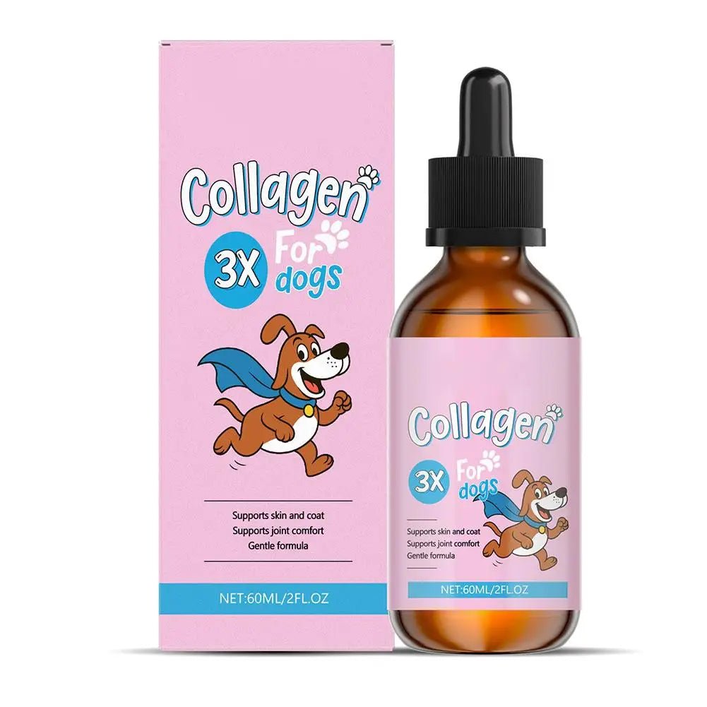 60ml Dog hair conditioner Dog Pet Collagen Based Staple Food Combined With Nutritional Supplement Drops Gentle Formula - AMAZON FACTORY