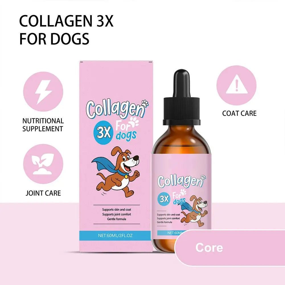 60ml Dog hair conditioner Dog Pet Collagen Based Staple Food Combined With Nutritional Supplement Drops Gentle Formula - AMAZON FACTORY