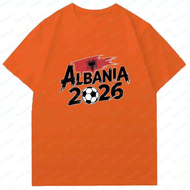 ALBANIA national team Soccer Graphic men's women's Tee cotton Unisex TShirt 2026 USA Mexico Football Lover Gift Soccer Cup shirt-AMAZON FACTORY